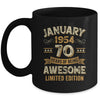 70 Years Awesome Vintage January 1954 70th Birthday Mug | teecentury