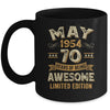 70 Years Awesome Vintage May 1954 70th Birthday Mug | teecentury