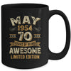 70 Years Awesome Vintage May 1954 70th Birthday Mug | teecentury