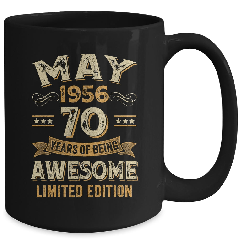 70 Years Awesome Vintage May 1956 70th Birthday Mug | teecentury