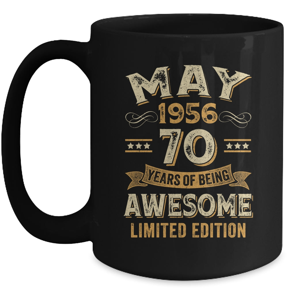 70 Years Awesome Vintage May 1956 70th Birthday Mug | teecentury