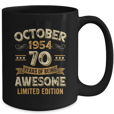 70 Years Awesome Vintage October 1954 70th Birthday Mug | teecentury