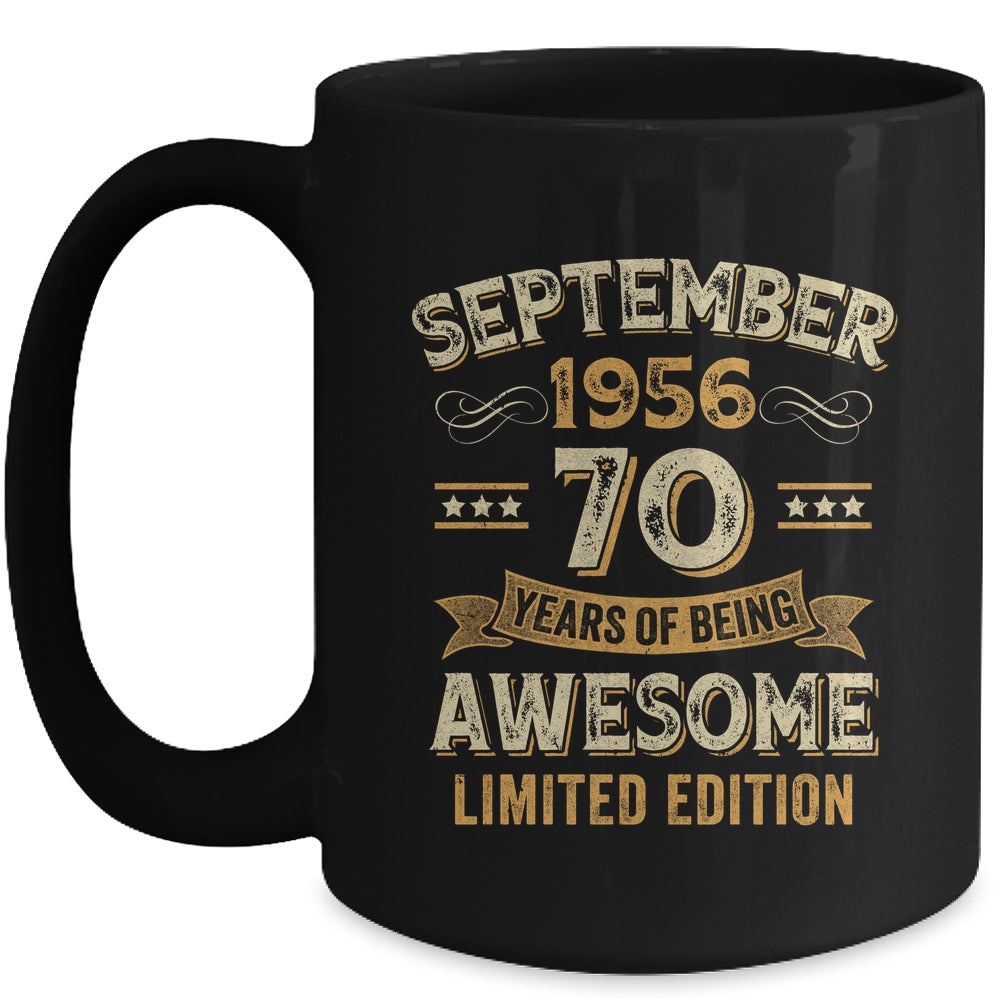 70 Years Awesome Vintage September 1956 70th Birthday Mug | teecentury