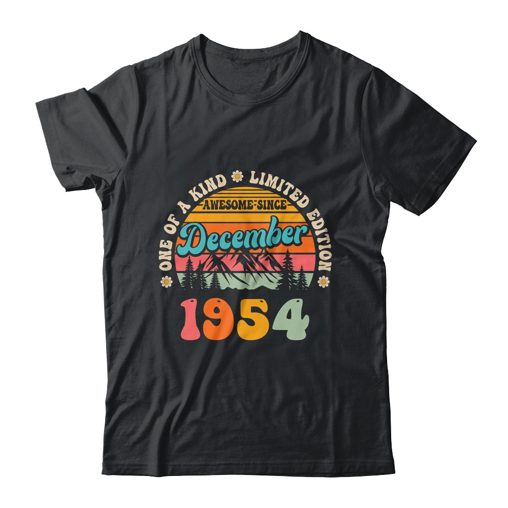 70 Years Old Awesome Since December 1954 70th Birthday Groovy Shirt & Tank Top | teecentury