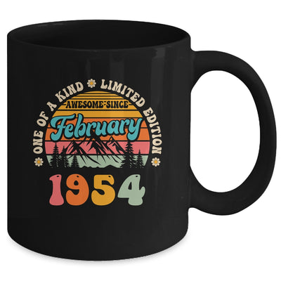 70 Years Old Awesome Since February 1954 70th Birthday Groovy Mug | teecentury