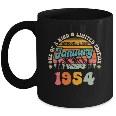 70 Years Old Awesome Since January 1954 70th Birthday Groovy Mug | teecentury