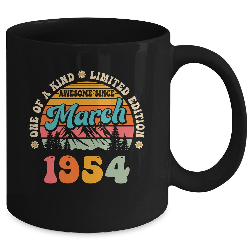 70 Years Old Awesome Since March 1954 70th Birthday Groovy Mug | teecentury