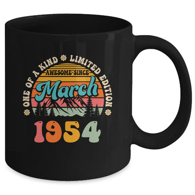 70 Years Old Awesome Since March 1954 70th Birthday Groovy Mug | teecentury