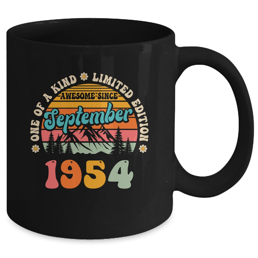 70 Years Old Awesome Since September 1954 70th Birthday Groovy Mug | teecentury