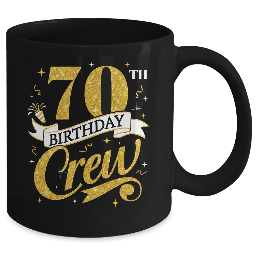 70th Birthday Crew 70th Bday Party Squad Friends Crown Funny Mug | teecentury