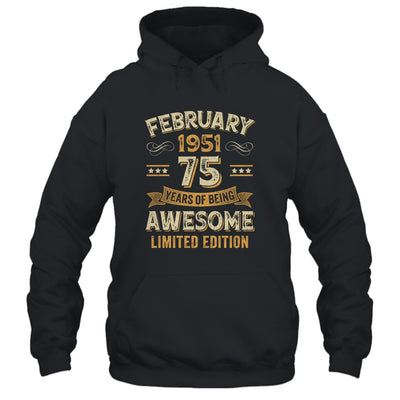 75 Years Awesome Vintage February 1951 75th Birthday Shirt & Hoodie | teecentury