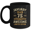 75 Years Awesome Vintage January 1949 75th Birthday Mug | teecentury