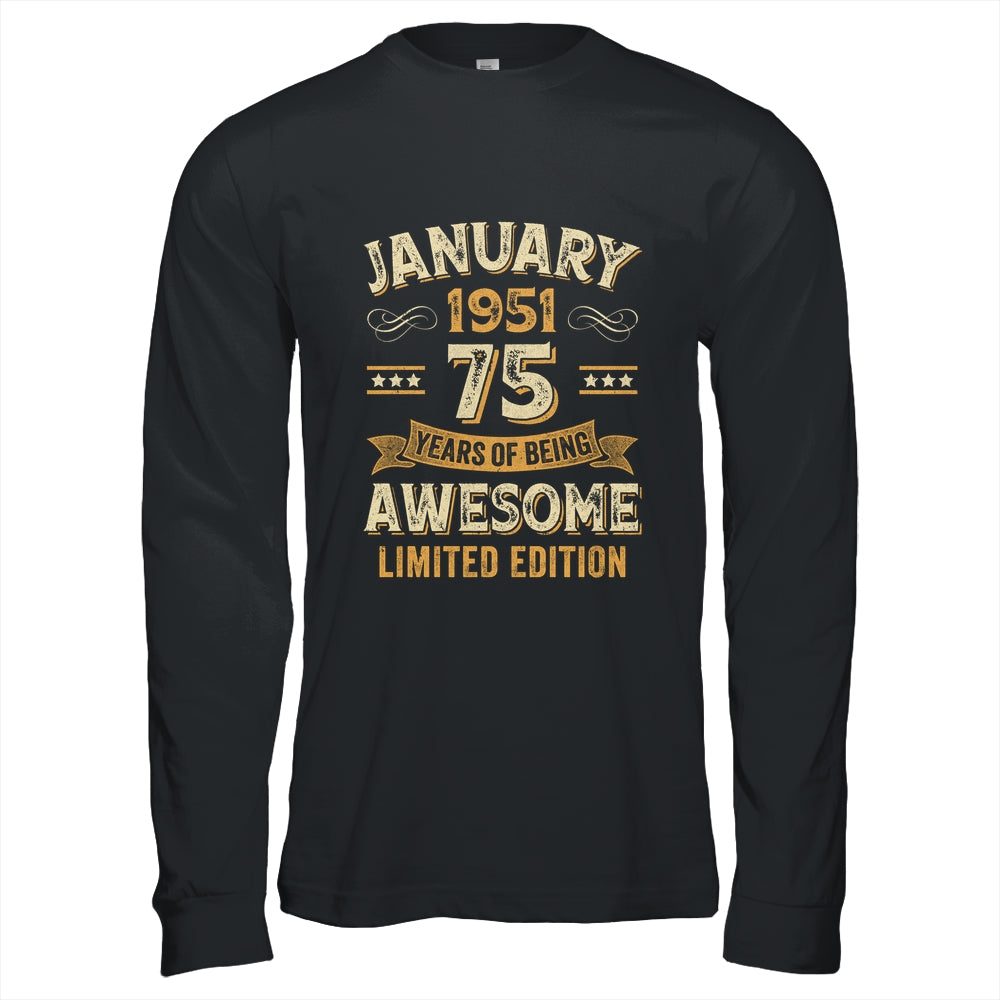 75 Years Awesome Vintage January 1951 75th Birthday Shirt & Hoodie | teecentury