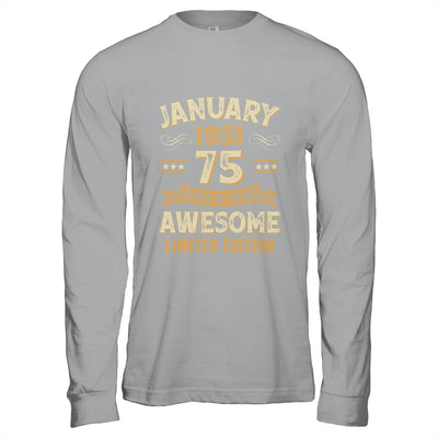 75 Years Awesome Vintage January 1951 75th Birthday Shirt & Hoodie | teecentury