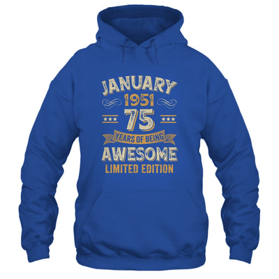 75 Years Awesome Vintage January 1951 75th Birthday Shirt & Hoodie | teecentury