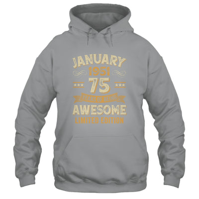 75 Years Awesome Vintage January 1951 75th Birthday Shirt & Hoodie | teecentury
