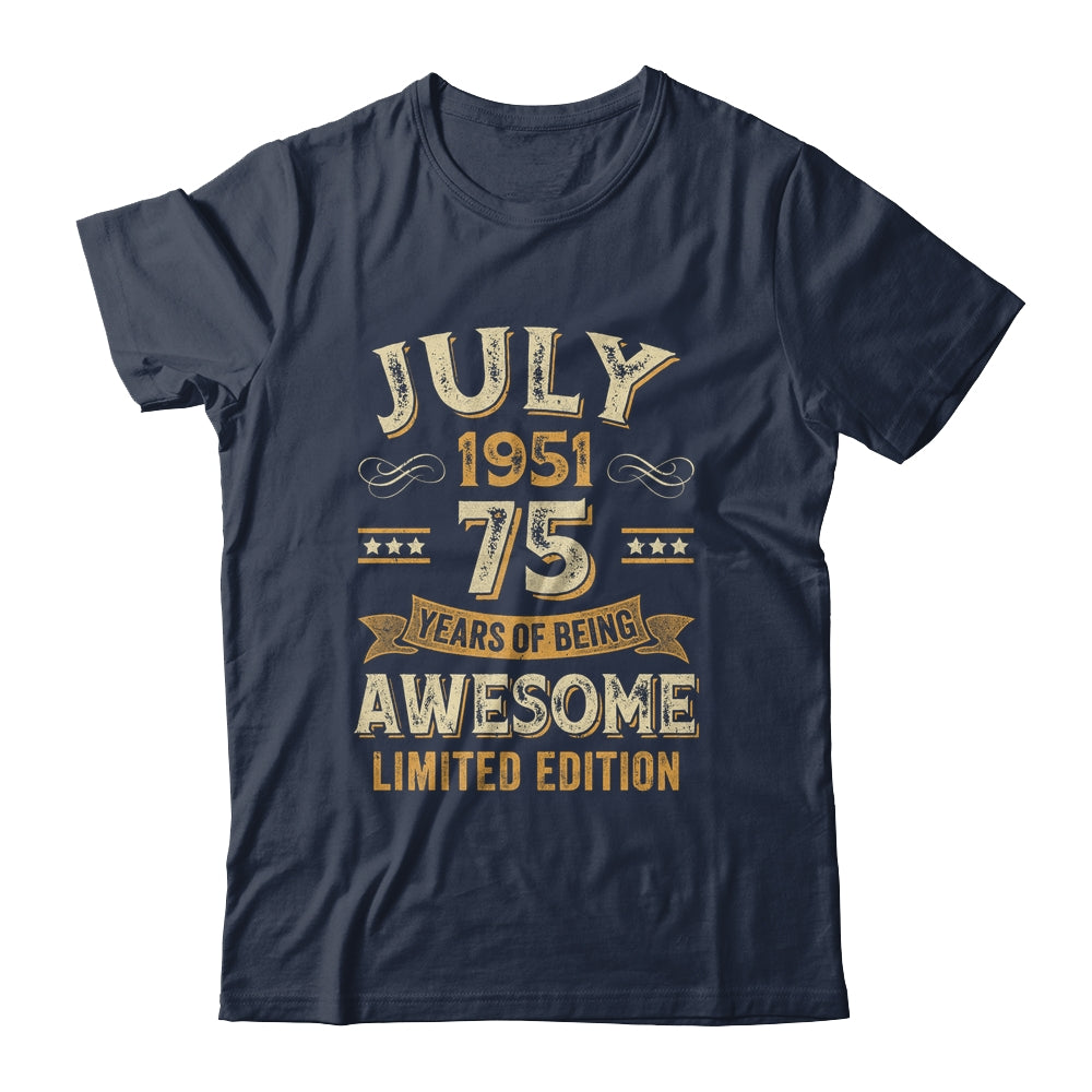 75 Years Awesome Vintage July 1951 75th Birthday Shirt & Hoodie | teecentury