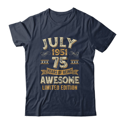 75 Years Awesome Vintage July 1951 75th Birthday Shirt & Hoodie | teecentury