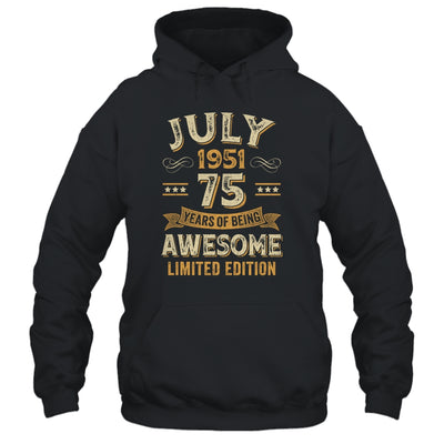 75 Years Awesome Vintage July 1951 75th Birthday Shirt & Hoodie | teecentury