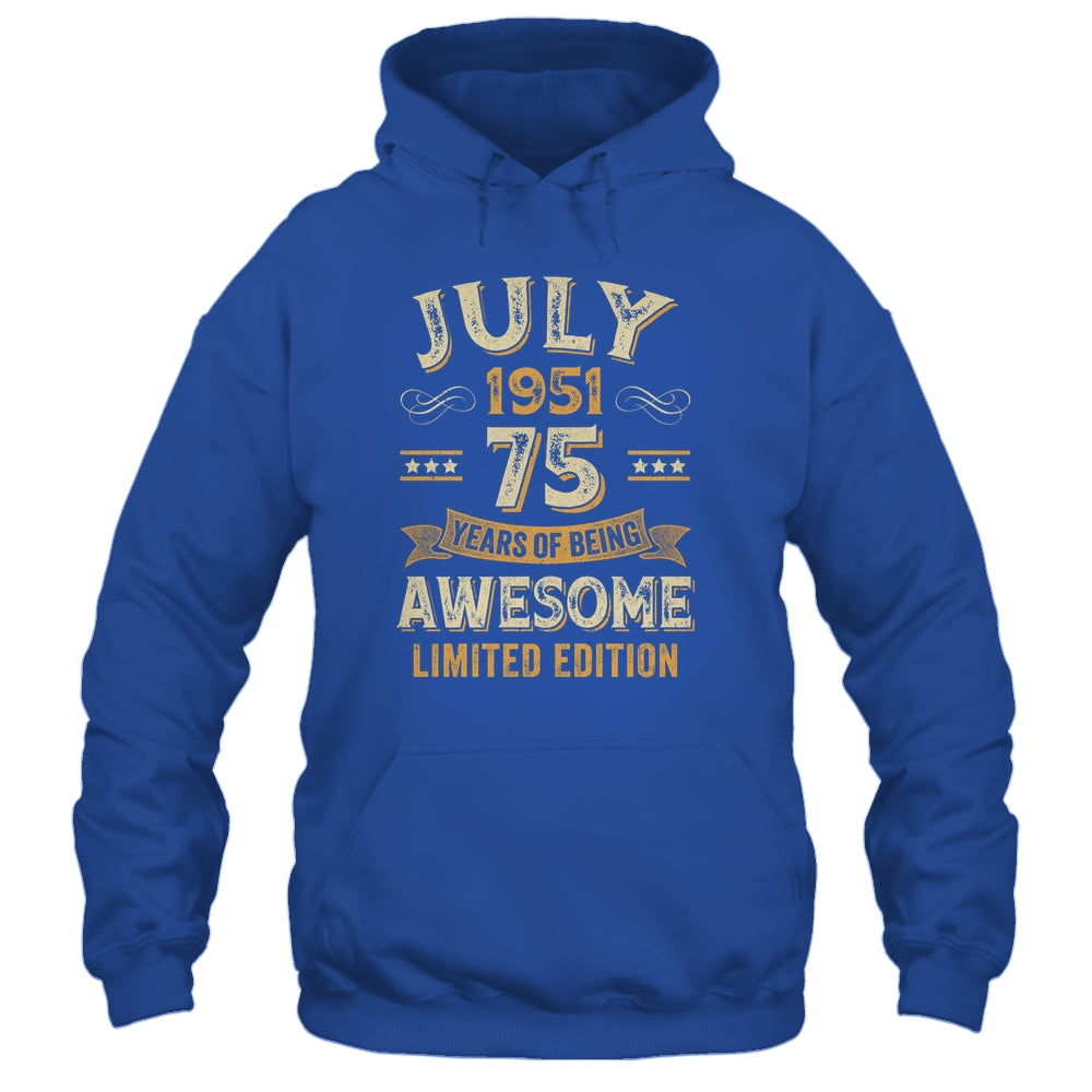 75 Years Awesome Vintage July 1951 75th Birthday Shirt & Hoodie | teecentury