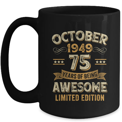 75 Years Awesome Vintage October 1949 75th Birthday Mug | teecentury