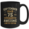 75 Years Awesome Vintage September 1949 75th Birthday Mug | teecentury