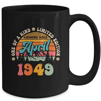 75 Years Old Awesome Since April 1949 75th Birthday Groovy Mug | teecentury