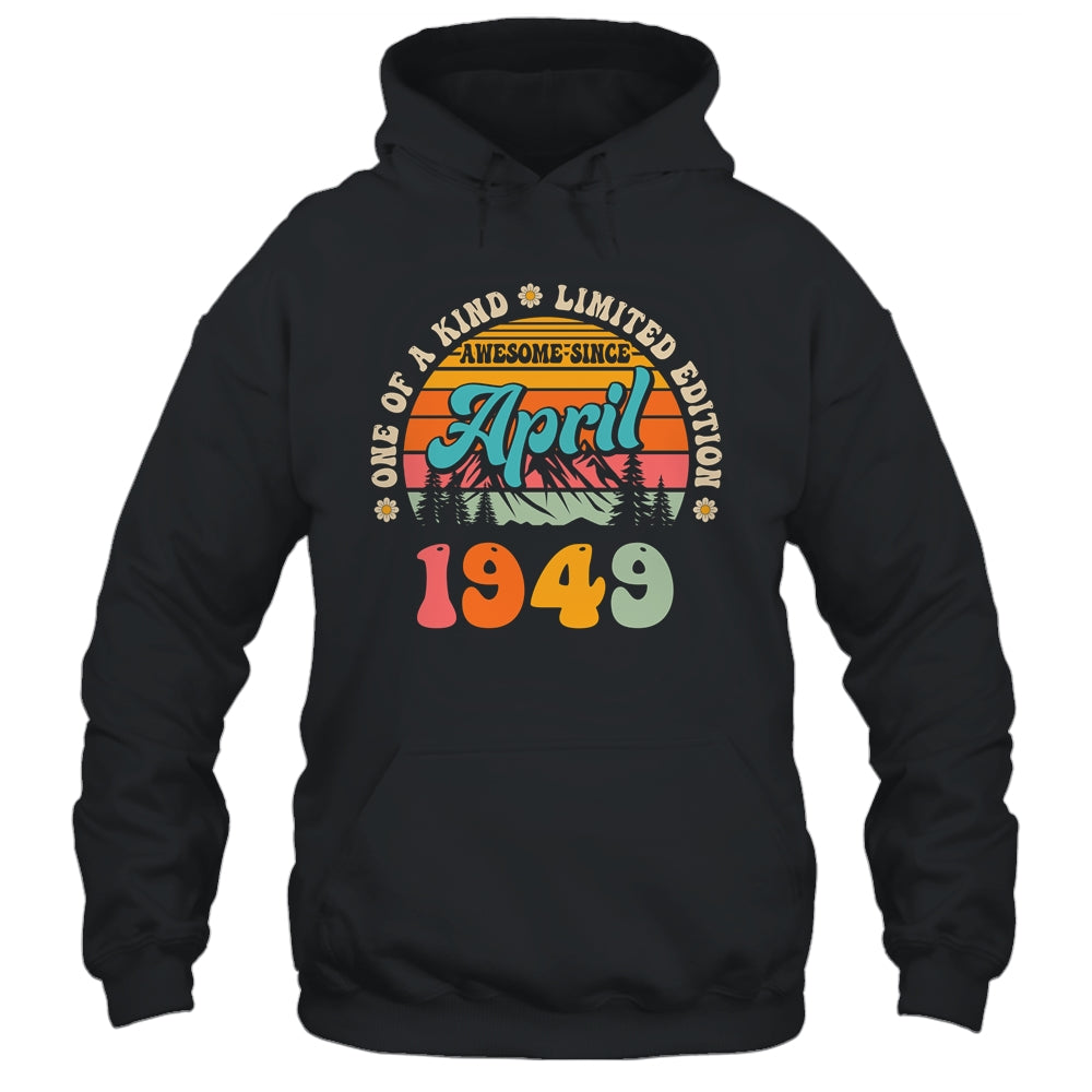75 Years Old Awesome Since April 1949 75th Birthday Groovy Shirt & Tank Top | teecentury