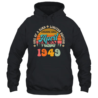 75 Years Old Awesome Since April 1949 75th Birthday Groovy Shirt & Tank Top | teecentury