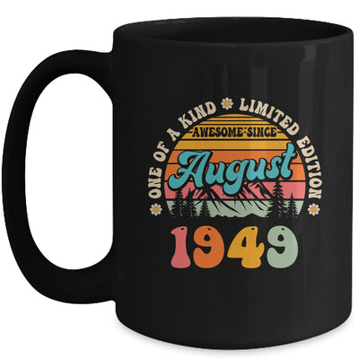 75 Years Old Awesome Since August 1949 75th Birthday Groovy Mug | teecentury