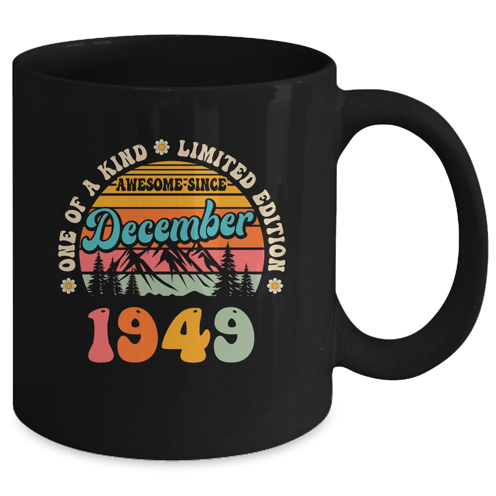 75 Years Old Awesome Since December 1949 75th Birthday Groovy Mug | teecentury