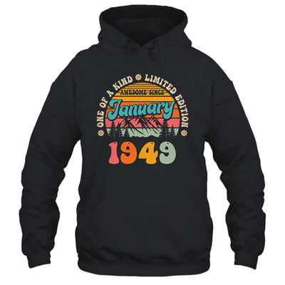 75 Years Old Awesome Since January 1949 75th Birthday Groovy Shirt & Tank Top | teecentury