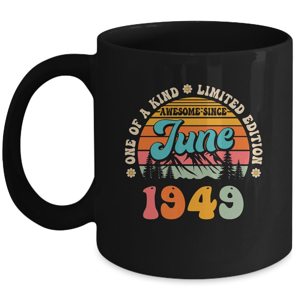 75 Years Old Awesome Since June 1949 75th Birthday Groovy Mug | teecentury