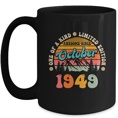 75 Years Old Awesome Since October 1949 75th Birthday Groovy Mug | teecentury