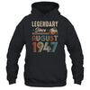 75 Years Old Legendary Since August 1948 75th Birthday Shirt & Hoodie | teecentury