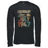 75 Years Old Legendary Since July 1948 75th Birthday Shirt & Hoodie | teecentury