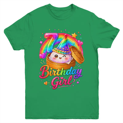 7Th Birthday Girl Dumpling Kawaii Pastel Anime 7 Years Old Youth Shirt | teecentury