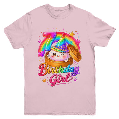 7Th Birthday Girl Dumpling Kawaii Pastel Anime 7 Years Old Youth Shirt | teecentury