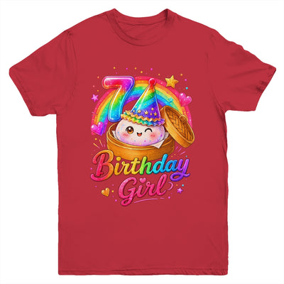 7Th Birthday Girl Dumpling Kawaii Pastel Anime 7 Years Old Youth Shirt | teecentury