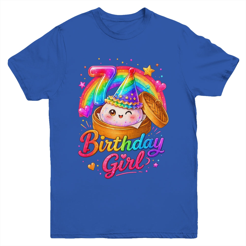 7Th Birthday Girl Dumpling Kawaii Pastel Anime 7 Years Old Youth Shirt | teecentury