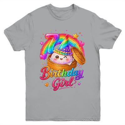 7Th Birthday Girl Dumpling Kawaii Pastel Anime 7 Years Old Youth Shirt | teecentury