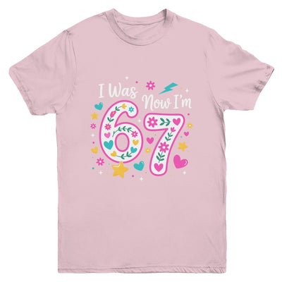 7 Year Old Birthday Girl I Was 6 Now I'm 7 Funny 67 Meme Youth Shirt | teecentury