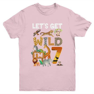 7 Year Old Zoo Birthday Safari Jungle Animal 7th Bday Youth Shirt | teecentury