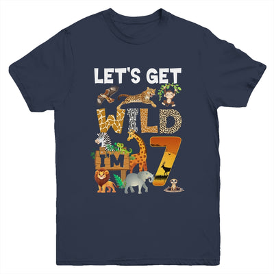 7 Year Old Zoo Birthday Safari Jungle Animal 7th Bday Youth Shirt | teecentury