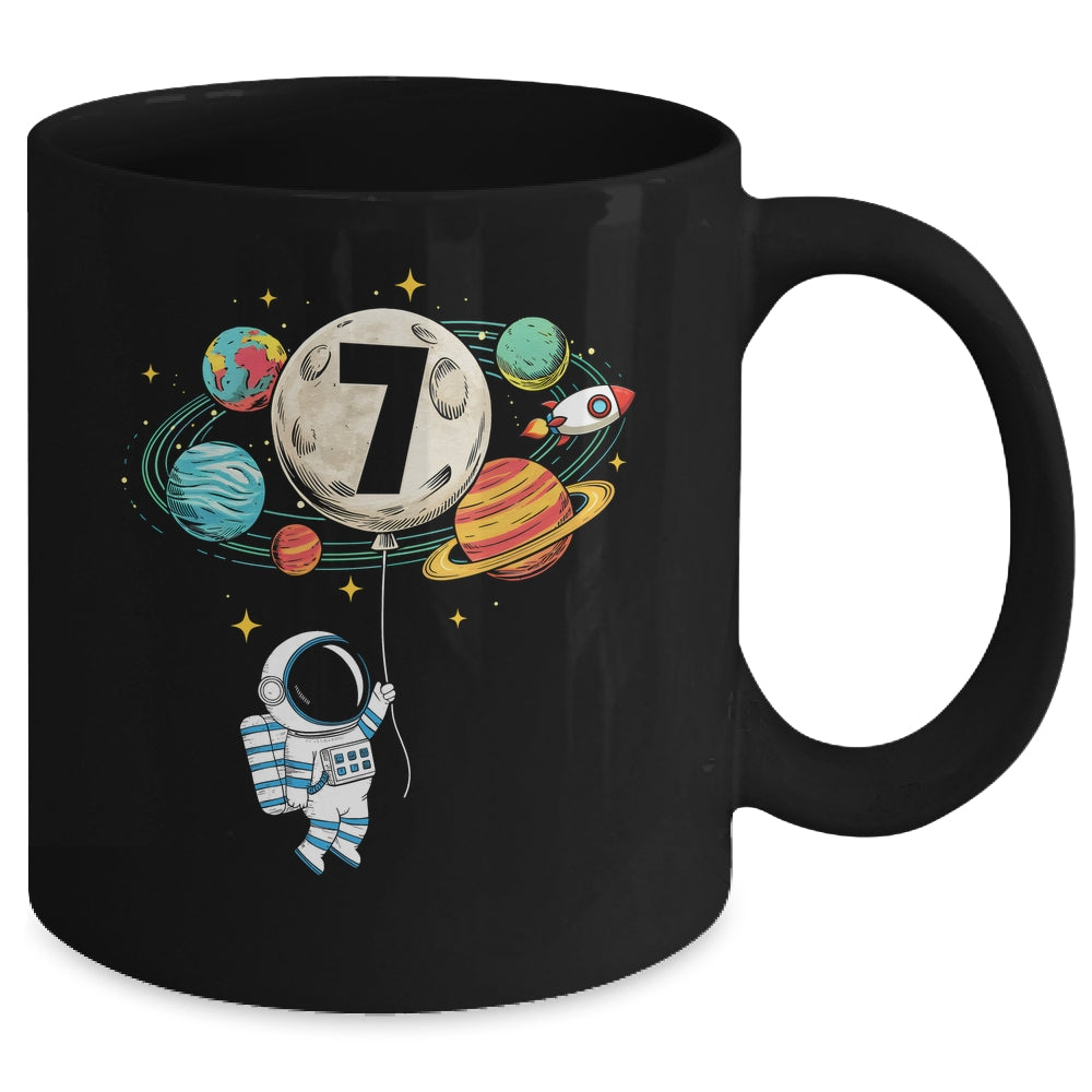 7 Years Old Birthday Boy Astronaut Space 7th Birthday Mug | teecentury