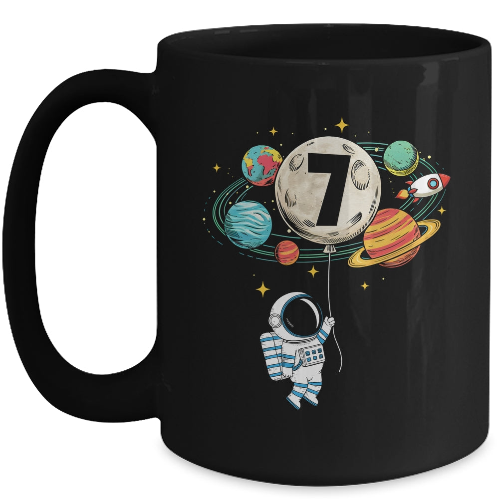 7 Years Old Birthday Boy Astronaut Space 7th Birthday Mug | teecentury