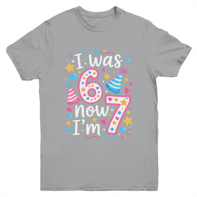 7 Years Old Birthday I Was 6 Now I'm 7 67 Funny Kids Girls Youth Shirt | teecentury