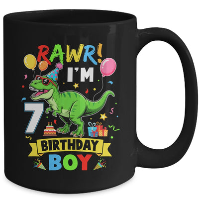 7 Years Old Boy 7th Birthday Boy T Rex Dinosaur Mug | teecentury