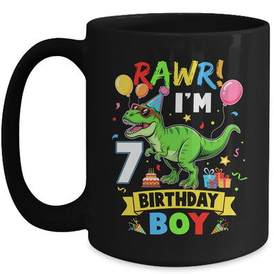 7 Years Old Boy 7th Birthday Boy T Rex Dinosaur Mug | teecentury