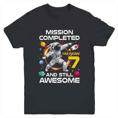 7th Birthday Astronaut 7 Years Old Outer Space Birthday Youth Shirt | teecentury